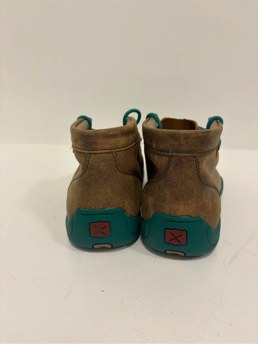 Twisted X Chukka Driving Moc Boots size 2 youth Kids YDM0017 Bomber & Turquoise